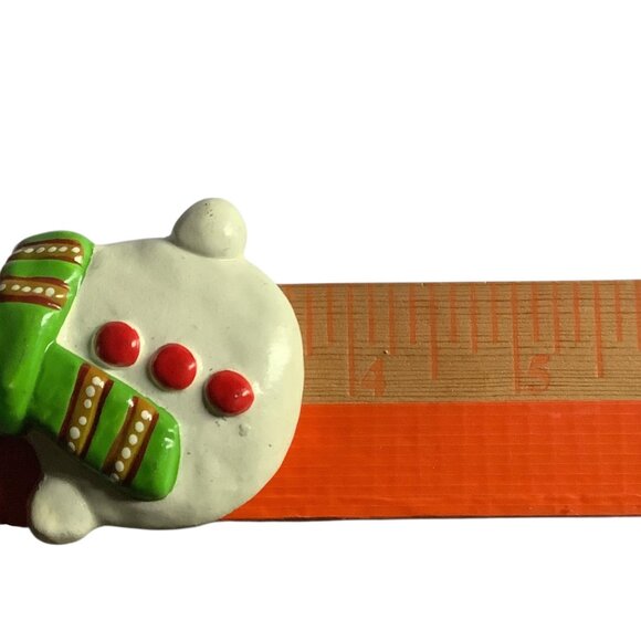 Vtg Snowman Christmas Ornament With Scarf Hat 3.75” Holiday Decoration - Picture 3 of 3